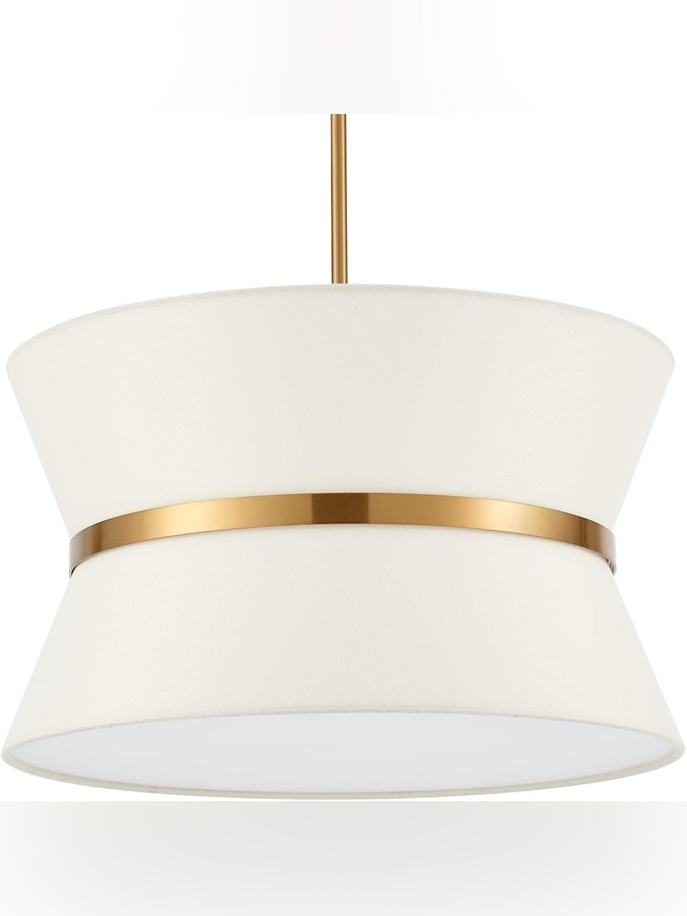 (NEW) Modern White and Gold Drum Chandelier Pendant Ceiling Light
